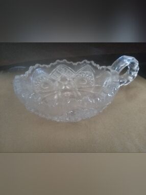 Crystal  Dish with Handle - Clear